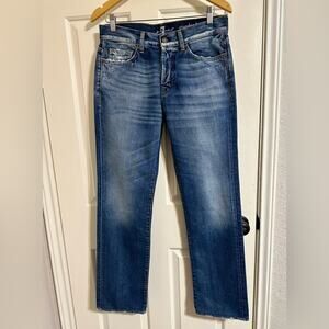 7 For All Mankind standard Straight Blue Jeans with Faded Wash size 31